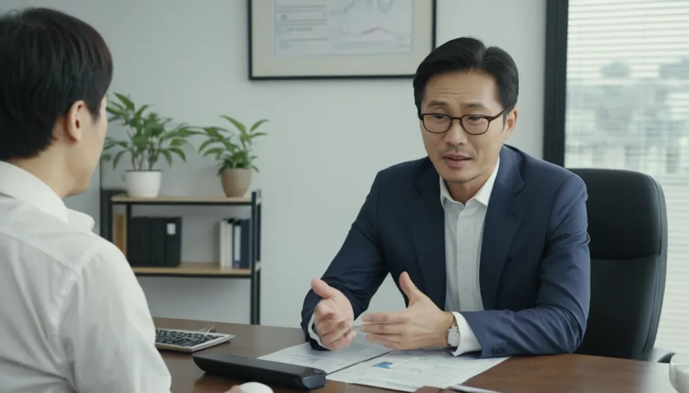 새출발기금 부실우려차주 서류 및 신청 절차 완벽 가이드 4 새출발기금 신청 상담 중인 중년 남성