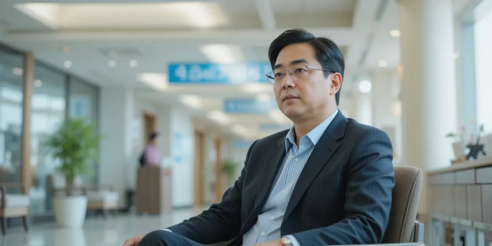 50대 남성 건강검진 항목 상담 장면