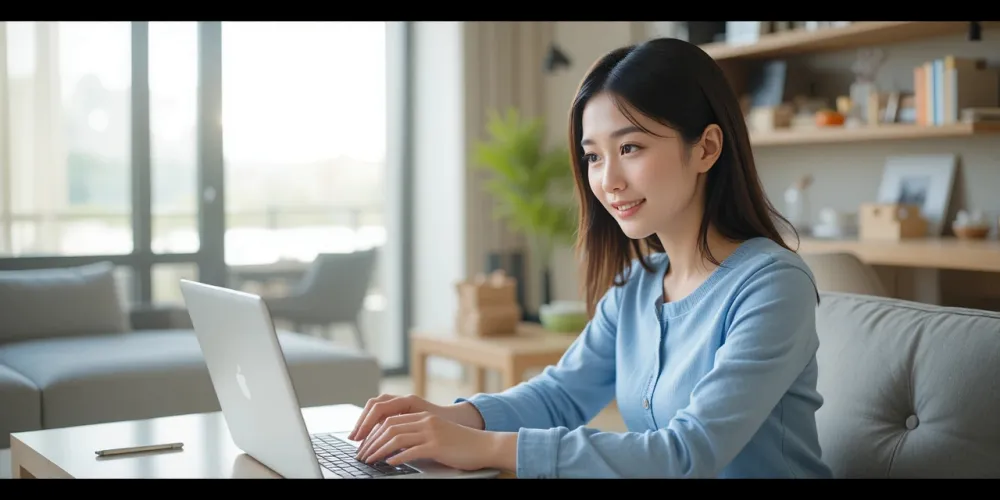 정부지원금 신청 방법과 기간, 2026년 신청 일정 최신판 정리 4 정부지원금 온라인 신청 방법을 따라 노트북으로 입력하는 여성의 모습