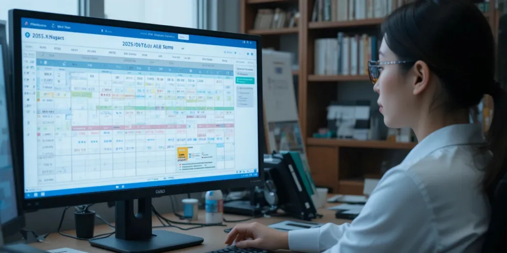정부지원금 신청 방법과 기간, 2026년 신청 일정 최신판 정리 5 2025년 정부지원금 신청 일정을 모니터에서 확인하는 직장인의 집중된 모습