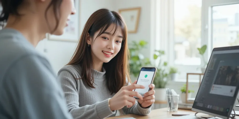 카카오톡 백업 화면을 설정하는 모습