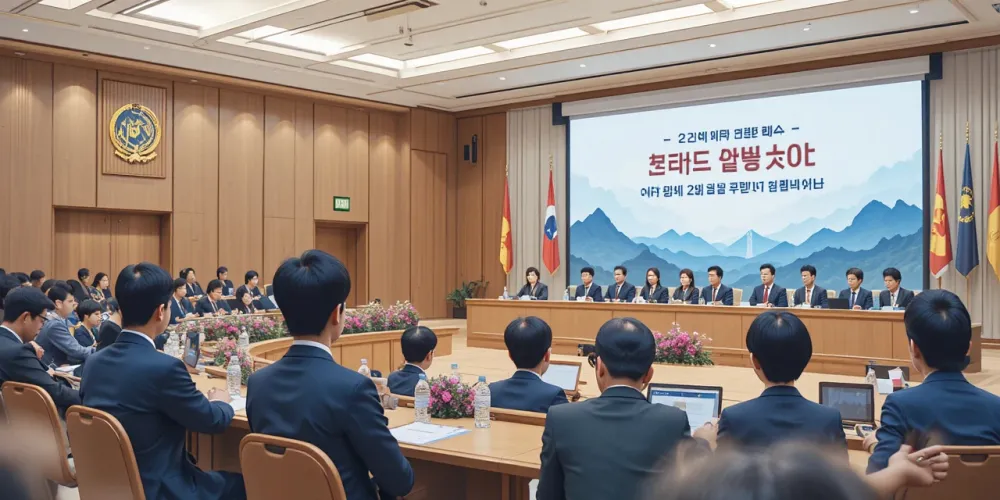 새도약기금 안내 배너가 있는 설명회 모습