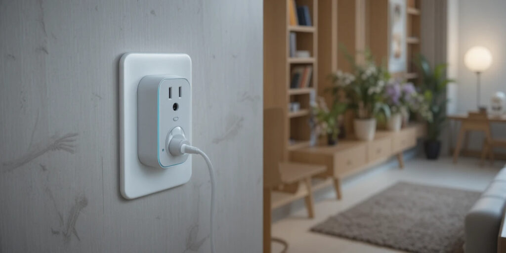 대기전력 차단용 스마트 콘센트를 사용하는 모습