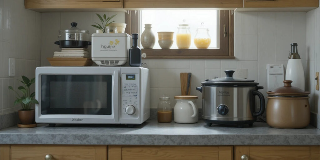 주방가전을 시간대별로 나누어 사용하는 모습