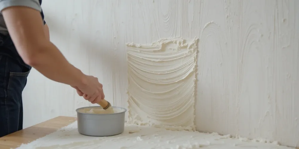 벽지 시공 팁을 따라 도배풀을 섬세하게 바르는 실제 작업의 모습