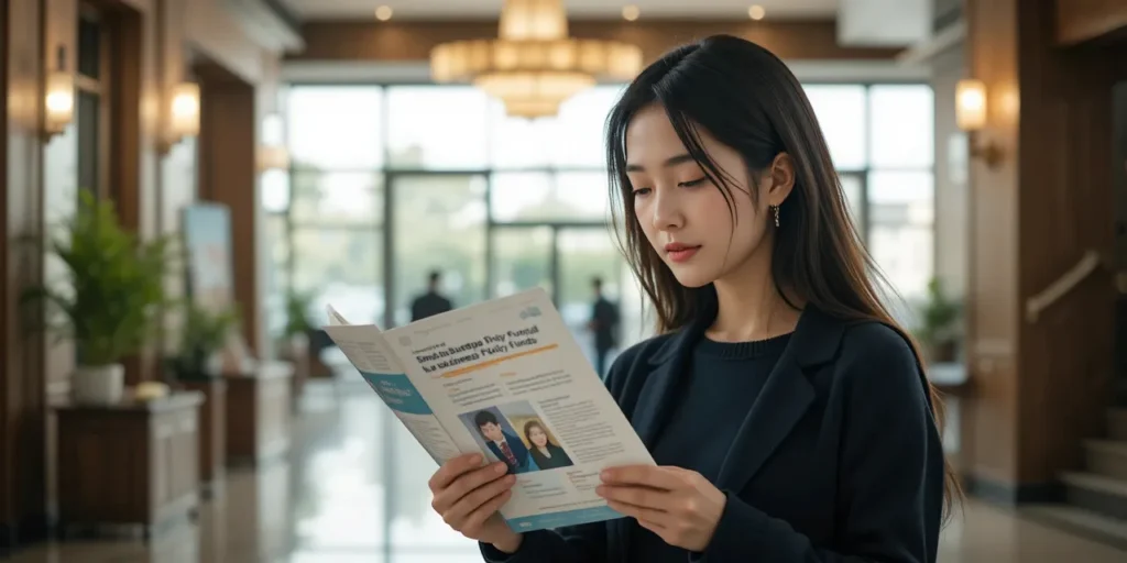 소상공인 정책자금 신청부터 종류까지 핵심 가이드 6 업자금 지원 안내 자료를 읽고 있는 여성 모습
