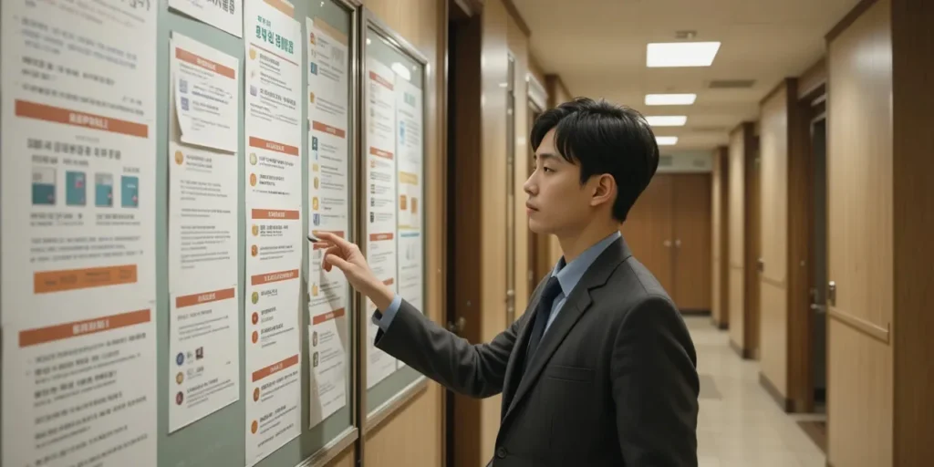 소상공인 정책자금 신청부터 종류까지 핵심 가이드 9 정책자금 심사 관련 안내문을 살펴보는 모습
