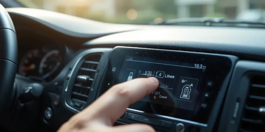 운전자가 히터 조작 패널을 눌러 조정하는 모습