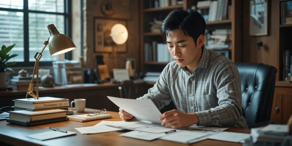소상공인 25만원 지원금 경영안정바우처 지급 확정 2 공과금을 확인하는 소상공인의 모습