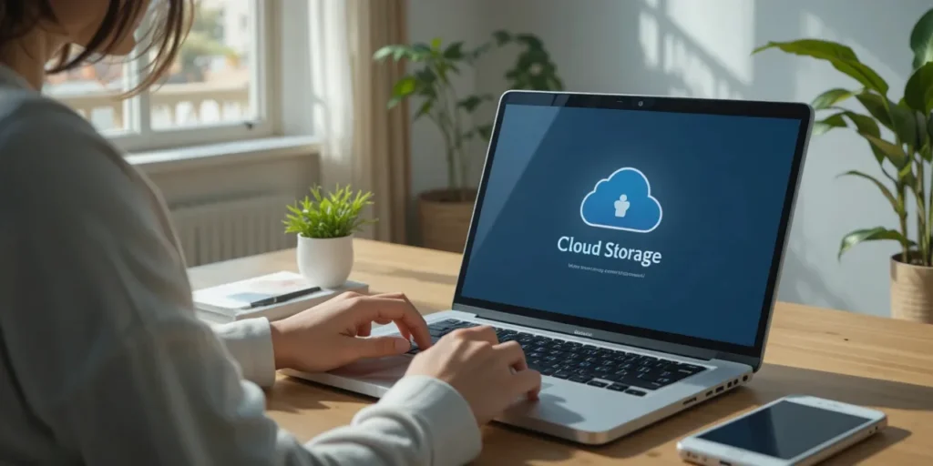 클라우드 저장소 용량 부족 경고를 확인하는 모습