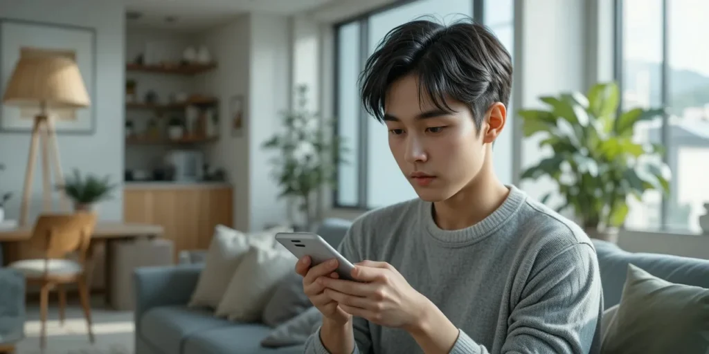 스마트폰에서 불필요한 파일을 삭제하는 모습