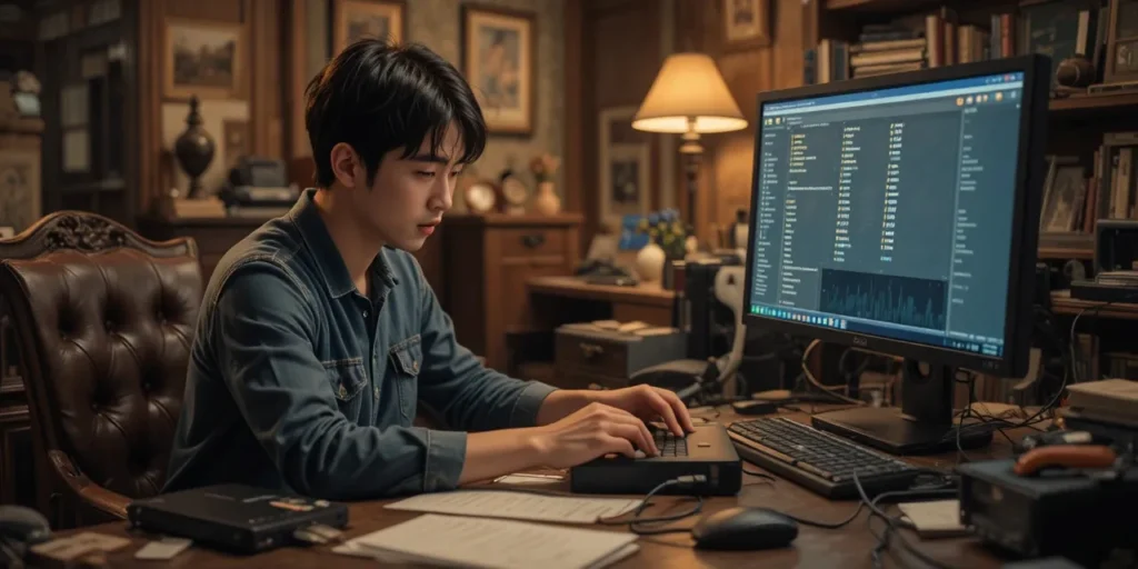 외장하드 용량을 효율적으로 관리하는 모습