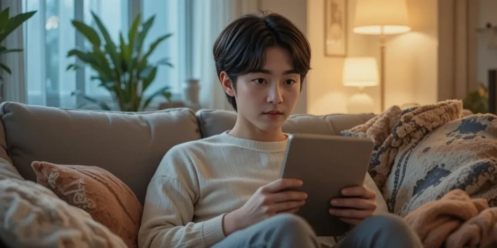 리퍼 상품으로 콘텐츠를 즐기는 모습