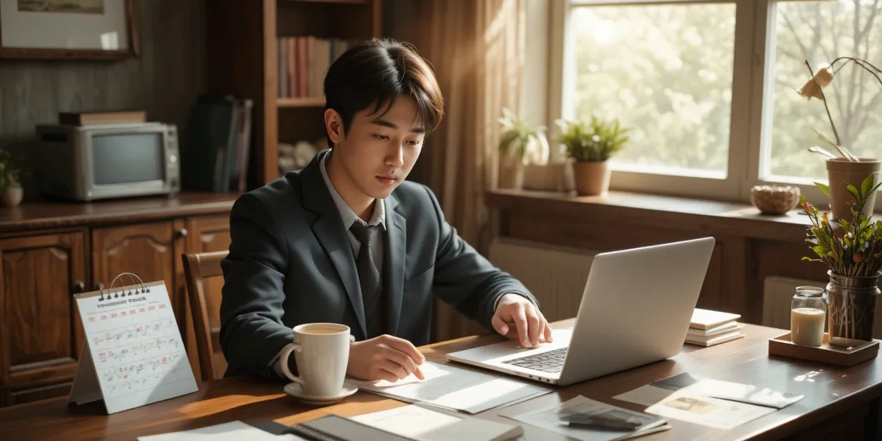 정부지원금 서류를 검토하는 소상공인의 모습