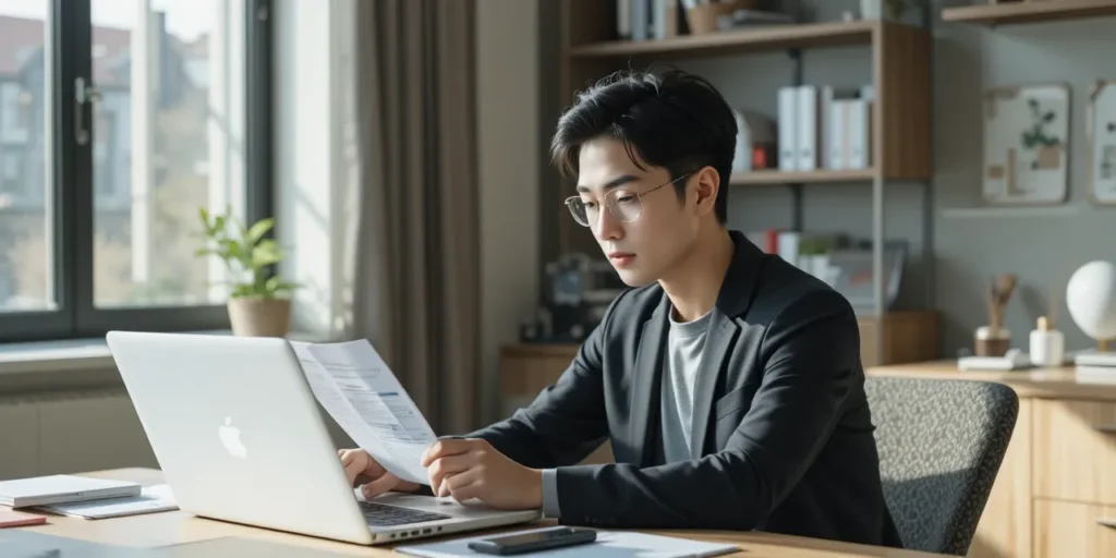 소상공인이 고용보험 정보를 확인하는 모습