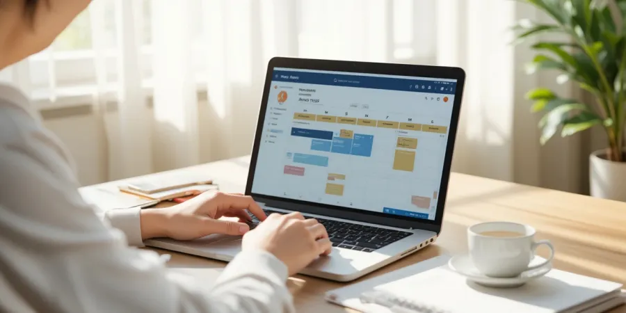 근로장려금 지급 일정을 노트북으로 확인하는 모습