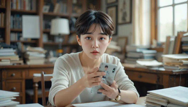 백업 안 한 스마트폰 고장으로 당황한 모습