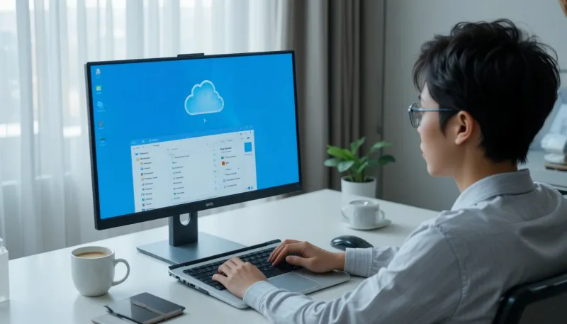 윈도우에서 클라우드 폴더 동기화 모습