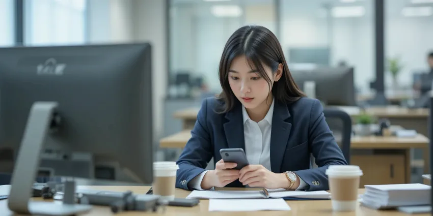 업무 중 짬을 내어 자동결제일을 확인하는 모습