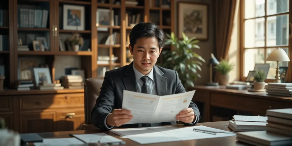 체계적으로 정리된 경비 자료를 확인하는 모습