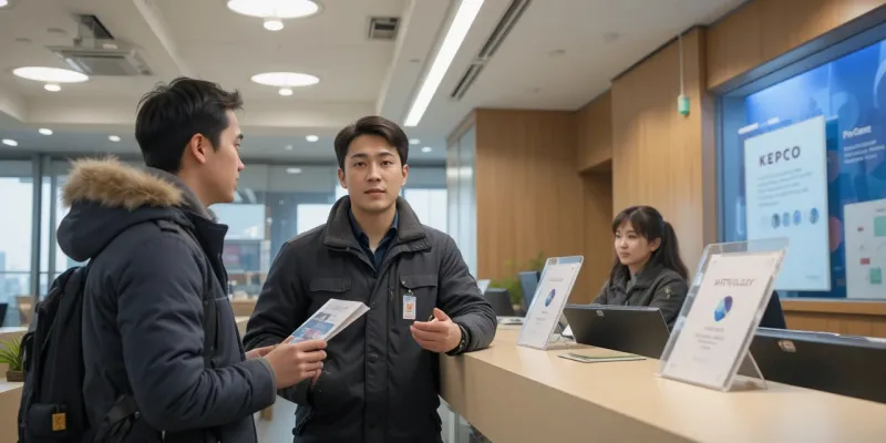 전기요금 감면 신청을 위해 한전 창구를 찾은 남성 모습