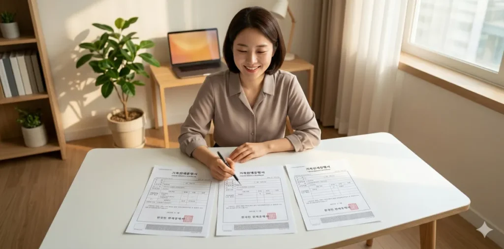 가족관계증명서 종류 차이 선택을 고민하는 여성의 모습