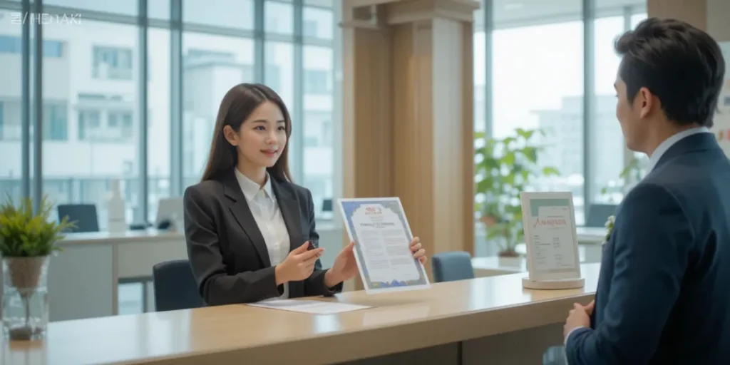 가족관계증명서 제출용 어떤 걸 발급해야 하나 상담하는 모습