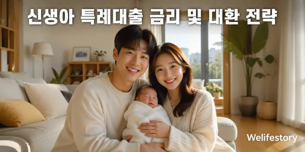 신생아 특례대출 금리 혜택을 받는 행복한 가족 모습