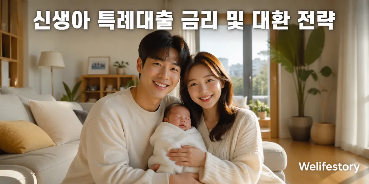 신생아 특례대출 금리 혜택을 받는 행복한 가족 모습
