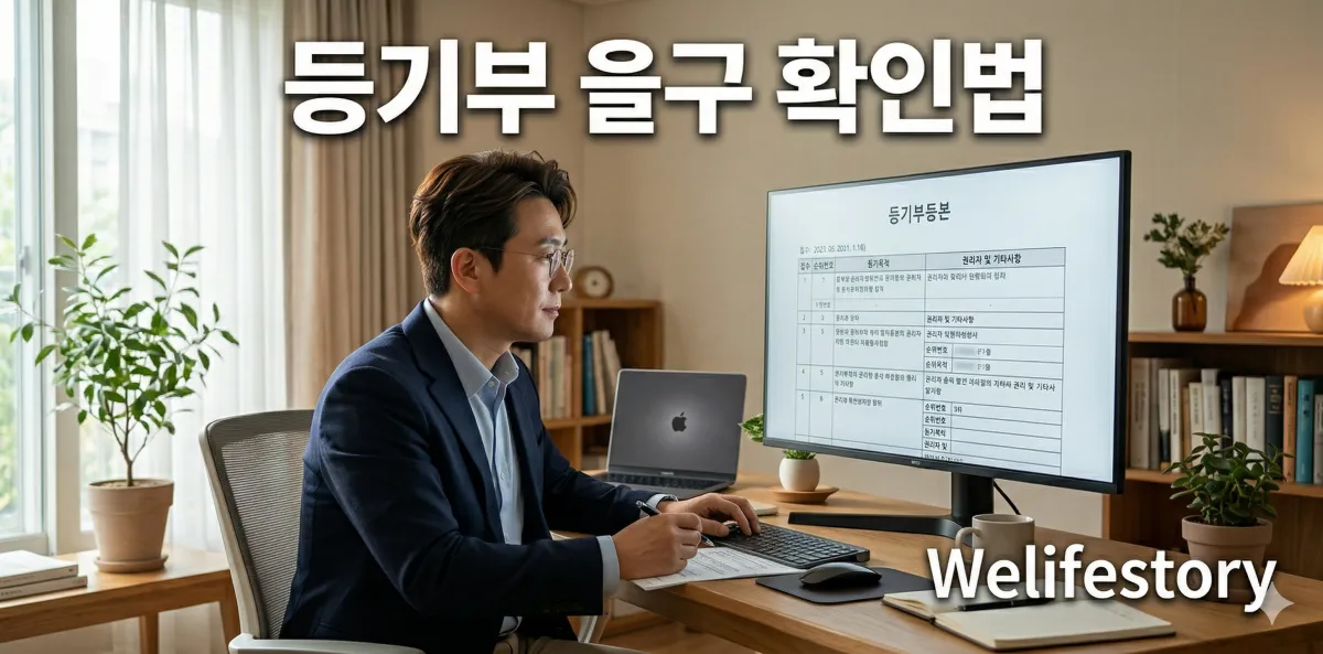 등기부등본 을구 근저당권 말소 확인 및 순위번호 보는 법 확인하는 모습