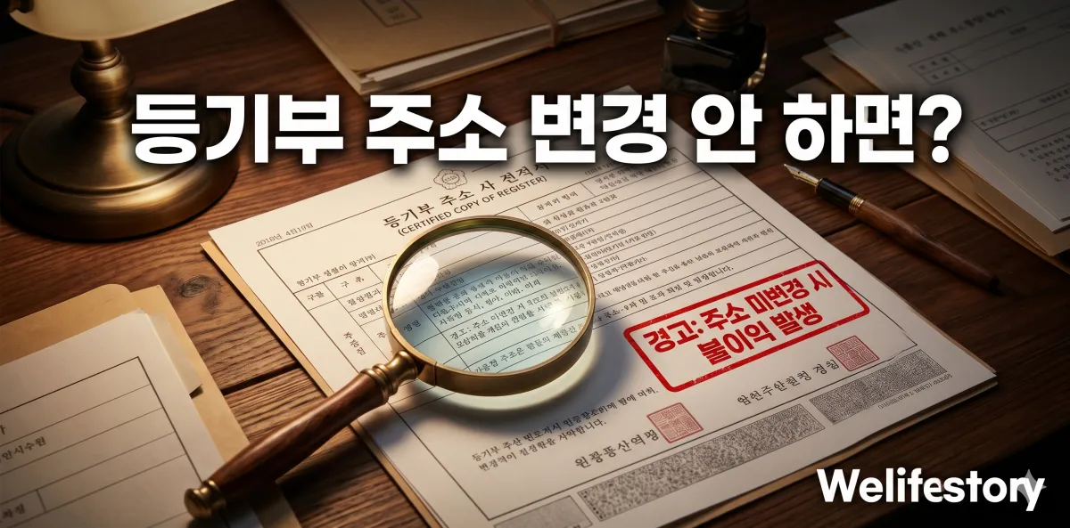 등기부등본 주소 변경 안 하면 생기는 불이익 및 법적 리스크 1 등기부등본 주소 변경 미이행 시 위험성 강조 모습
