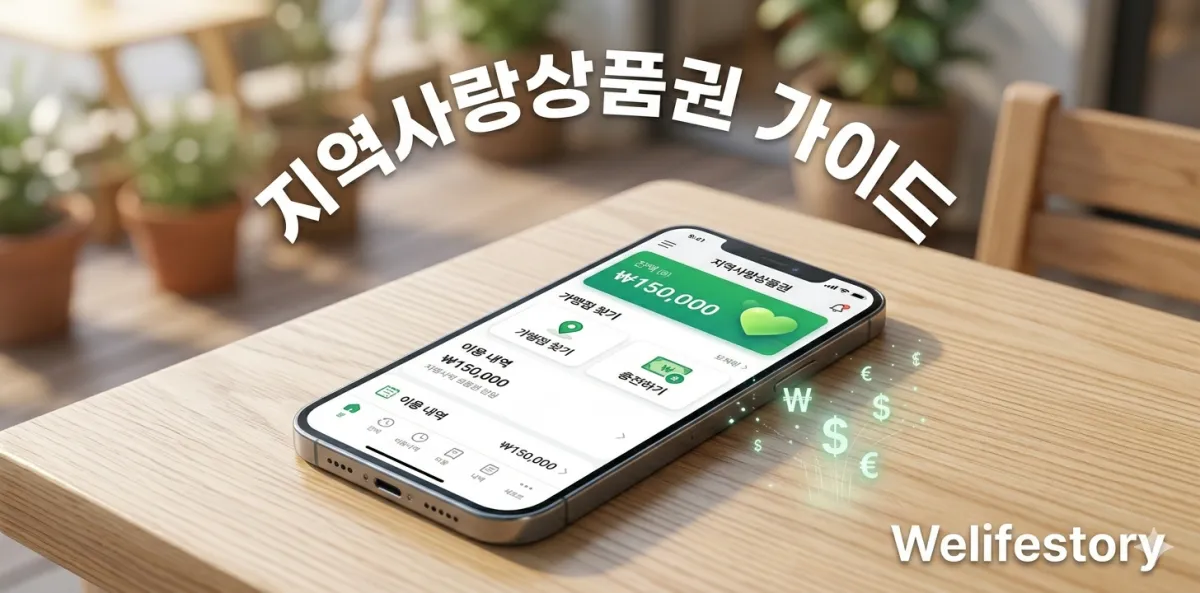 스마트폰 화면에 띄워진 지역사랑상품권 할인 구매 및 지역화폐 앱의 모습