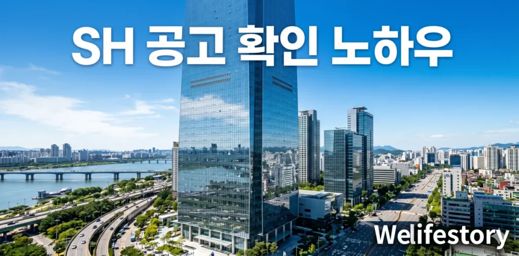 SH 장기전세주택 공고 확인 및 공공임대 당첨 확률 높이는 비결 2 SH 장기전세주택 공고 확인 위해 서울 도심 건물을 바라보는 모습