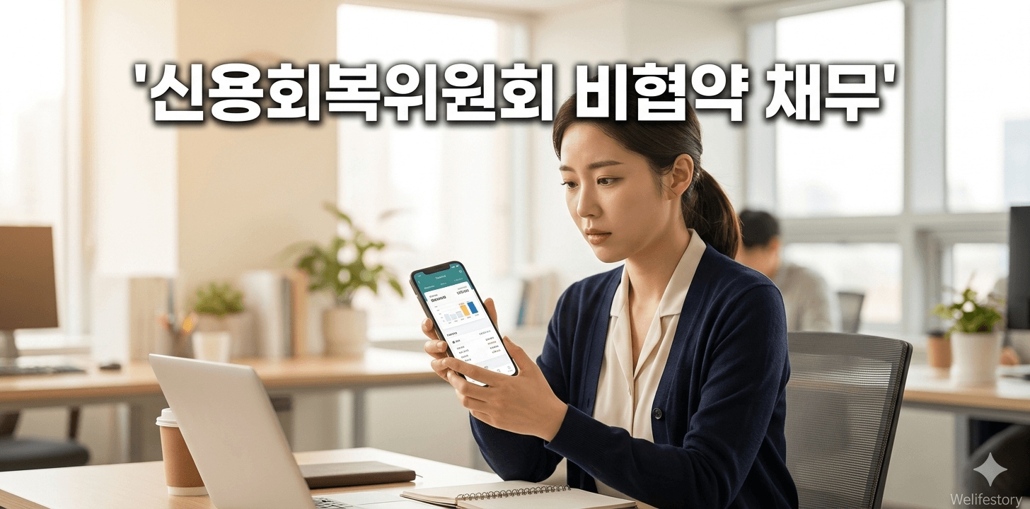 신용회복위원회 비협약 채무를 확인하고 올바르게 대처하는 진지한 모습