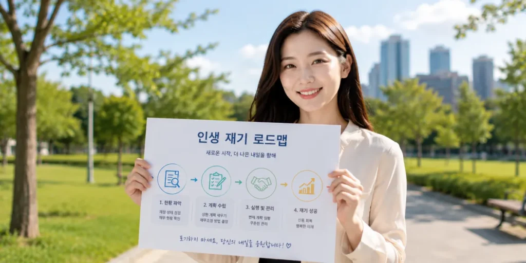 모든 신용회복위원회 채무조정 종류 파악을 마치고 당당히 재기를 준비하는 모습