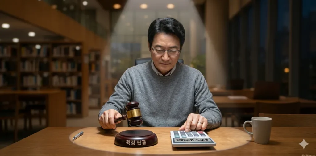신용회복위원회 채무조정 제도와 개인회생 사이에서 감면율을 정밀하게 대조하는 모습