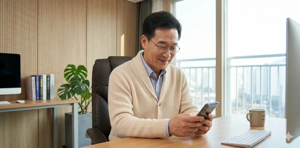새출발기금 승인 후 신용카드 발급 가능 시점과 방법 정리 3 문자 메시지로 새출발기금 승인 후 신용카드 발급 전산 조회를 하는 모습