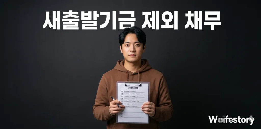 새출발기금 제외 채무 종류와 주택담보대출 포함 여부를 꼼꼼하게 확인하는 모습