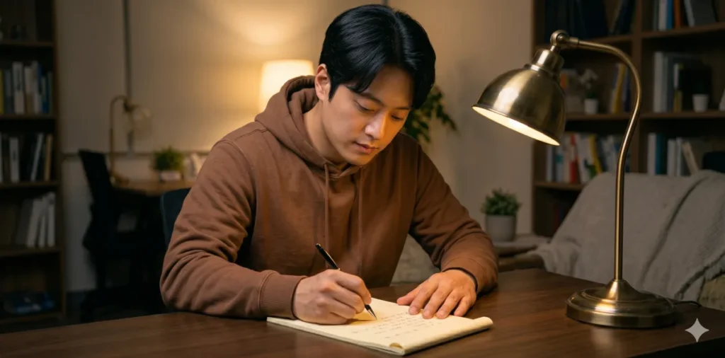 새출발기금 제외 채무 통보 후 플랜 비 대안을 진지하게 고민하며 메모하는 모습