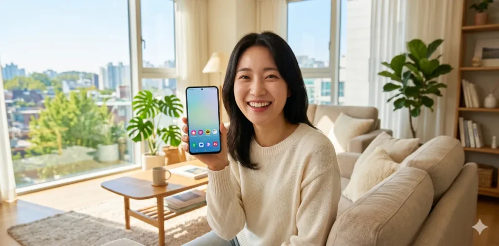 새출발기금 재신청 조건 기폐업자 및 개인회생 이력자 가이드 7 까다롭던 새출발기금 재신청 조건 최종 통과 소식을 모바일로 확인하고 웃는 모습
