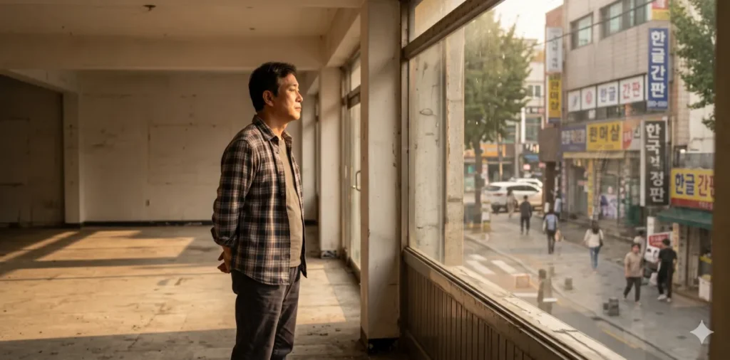 새출발기금 원금 탕감 심사 결과를 애타게 기다리며 빈 가게를 둘러보는 모습