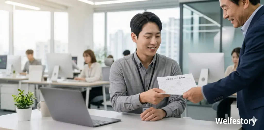 새출발기금 채무조정 취업 소득 변동을 신고하는 모습