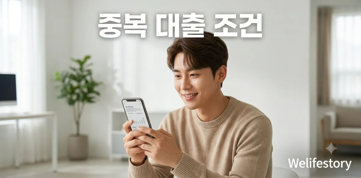 신용회복위원회 서민금융진흥원 중복 대출 요건을 스마트폰으로 찾아보는 남성의 모습