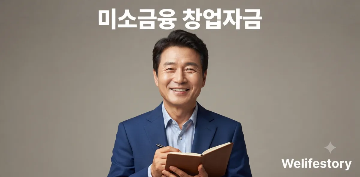 미소금융 창업 운영자금 대출 승인을 받고 가게에서 밝게 웃는 자영업자 남성의 모습