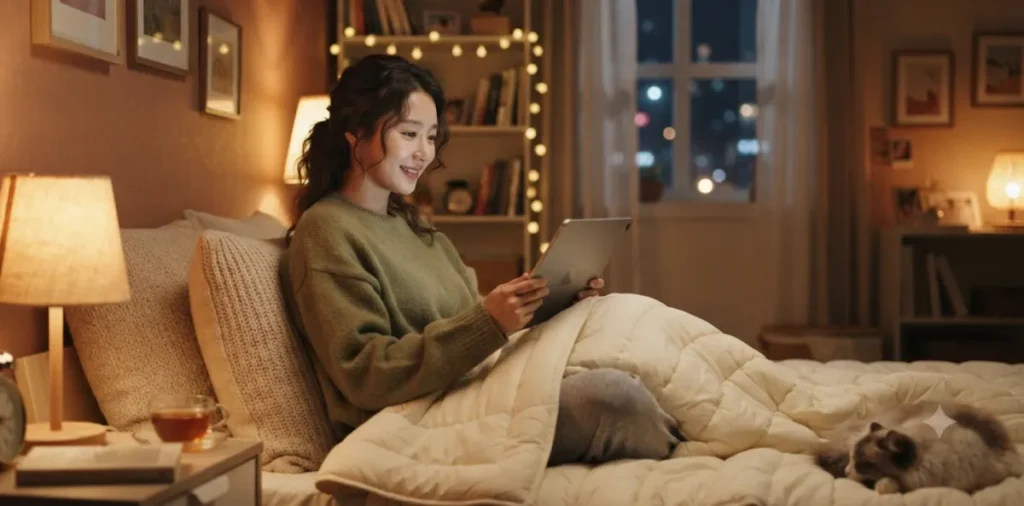 우대 금리 혜택을 받기 위해 온라인 필수 금융교육 영상을 집중해서 시청하는 모습