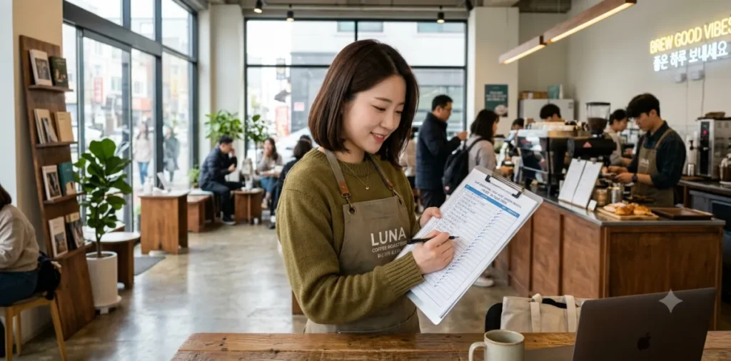 까다로운 국취제 구직활동 2회 인정 기준 요건을 종이에 하나씩 체크하는 모습