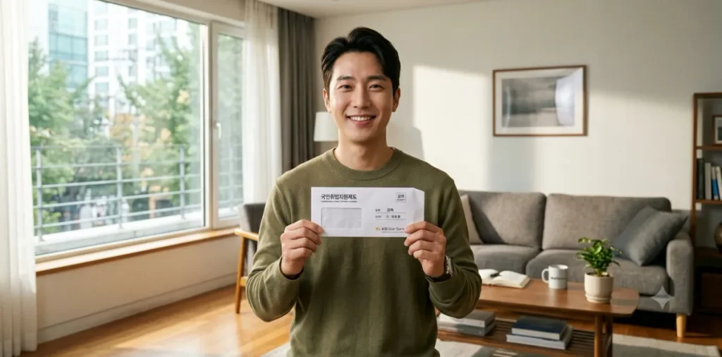 일용직 프리랜서 급여 명세서를 꼼꼼히 확인하며 세금 내역을 체크해보는 장면