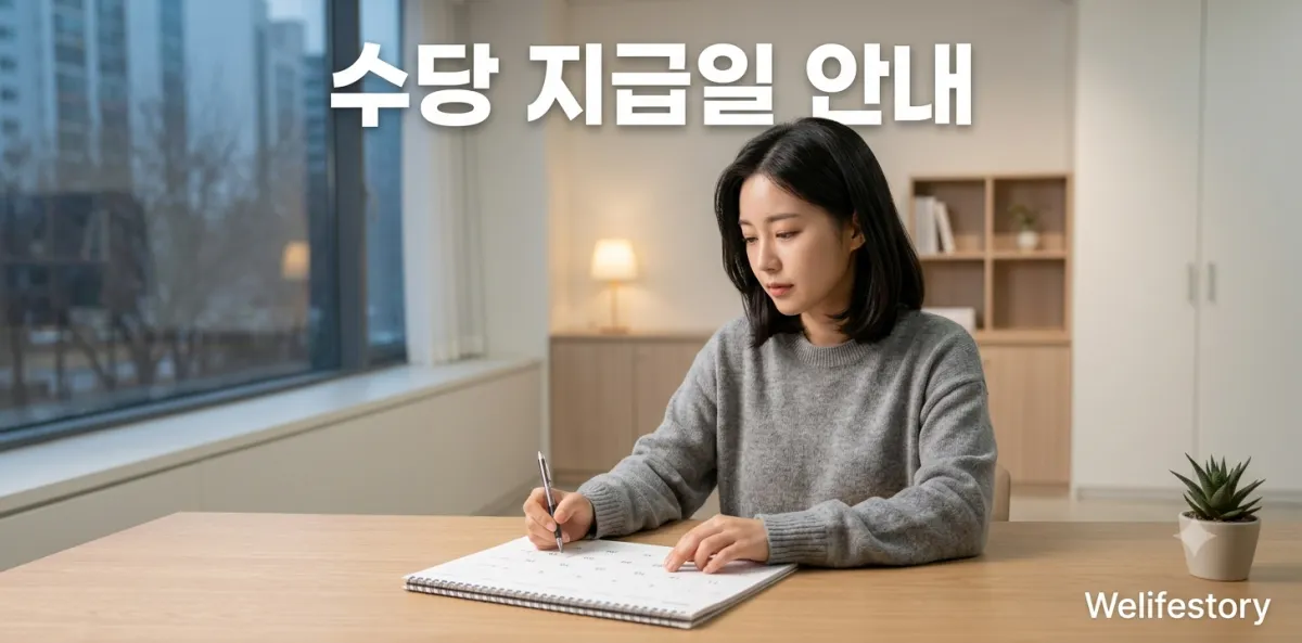 국민취업지원제도 구직촉진수당 지급일 달력에 일정을 표시하며 일자를 체크하는 모습