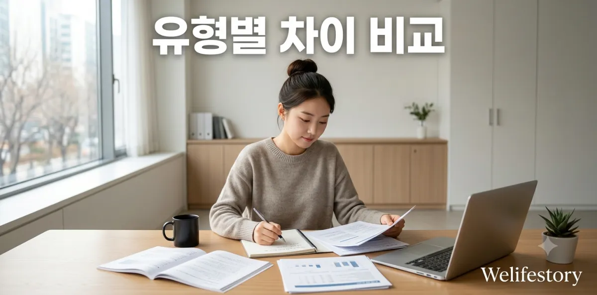 국민취업지원제도 1유형 2유형 차이 문서를 살펴보며 꼼꼼히 비교하는 모습