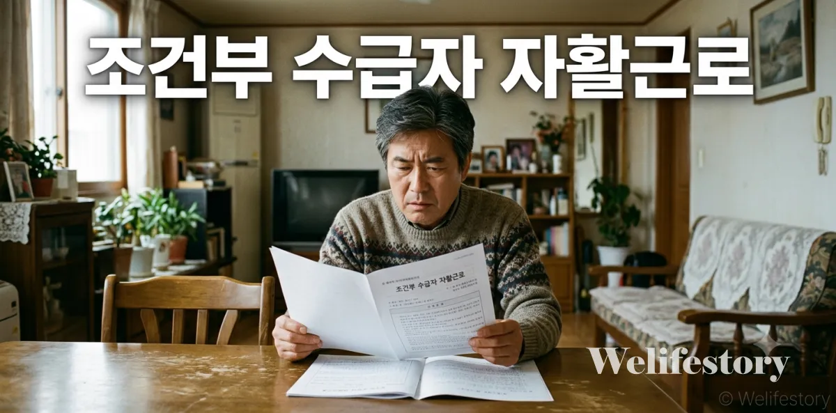 기초수급자 자활근로 조건을 대비해 병원 진단서를 꼼꼼하게 준비하고 있는 모습